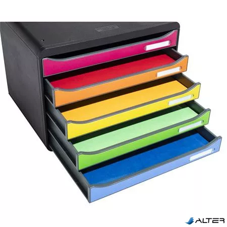 Irattároló, műanyag, 5 fiókos, EXACOMPTA 'Big-Box Plus Horizon Iderama'