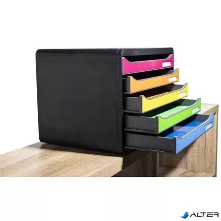 Irattároló, műanyag, 5 fiókos, EXACOMPTA 'Big-Box Plus Horizon Iderama'