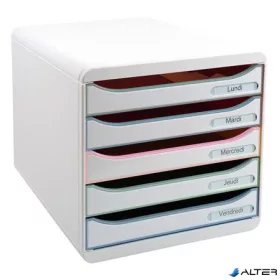   Irattároló, műanyag, 5 fiókos, EXACOMPTA "Big-Box Plus AutentiK", szürke