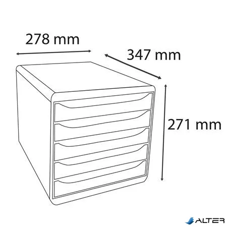 Irattároló, műanyag, 5 fiókos, EXACOMPTA 'Big-Box Plus Skandi Iderama'