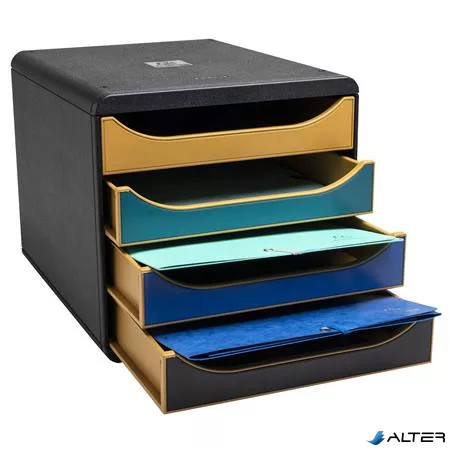 Irattároló, műanyag, 4 fiókos, EXACOMPTA 'Big-Box Neo Deco'