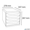 Irattároló, műanyag, 4 fiókos, EXACOMPTA "Big-Box Neo Deco"