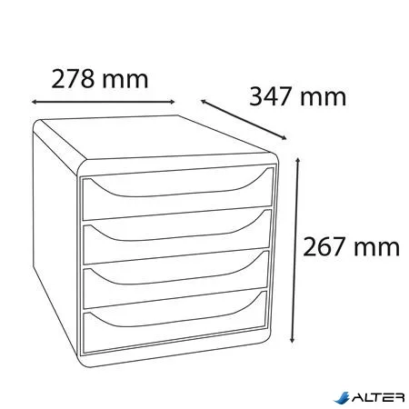 Irattároló, műanyag, 4 fiókos, EXACOMPTA 'Big-Box Neo Deco'