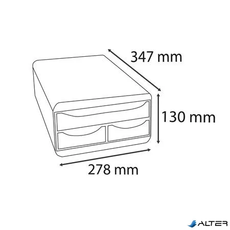 Irattároló, műanyag, 3 fiókos, EXACOMPTA "Smallbox Skandi", színes