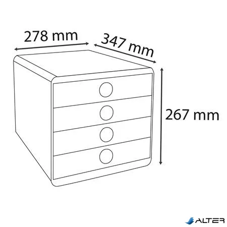 Irattároló, műanyag, 4 fiókos, EXACOMPTA "Pop-Box", fehér