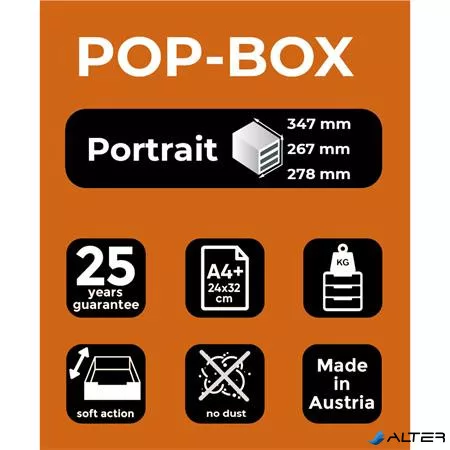 Irattároló, műanyag, 4 fiókos, EXACOMPTA "Pop-Box", fehér