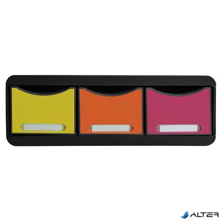 Irattároló, műanyag, 3 fiókos, EXACOMPTA 'Iderama® 'Toolbox', fekete