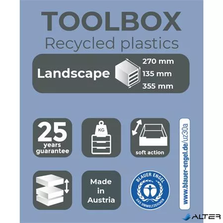 Irattároló, műanyag, 3 fiókos, EXACOMPTA 'Iderama® 'Toolbox', fekete