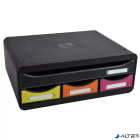   Irattároló, műanyag, 4 fiókos, EXACOMPTA "Iderama®", fekete