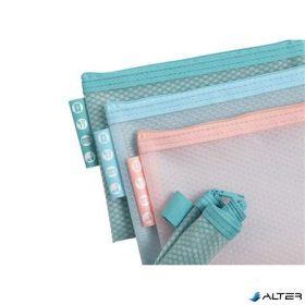   Rendszerező tasak, cipzáras, hálós, A6, EXACOMPTA 'Chromaline Pastel', vegyes színek