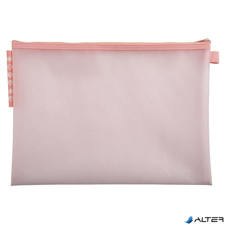 Rendszerező tasak, cipzáras, hálós, A4, EXACOMPTA "Chromaline Pastel", vegyes színek