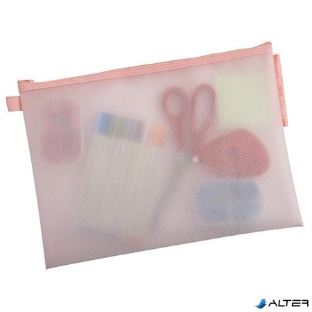 Rendszerező tasak, cipzáras, hálós, A4, EXACOMPTA "Chromaline Pastel", vegyes színek