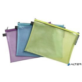   Rendszerező tasak, cipzáras, hálós, A4, EXACOMPTA 'Pop'NCo', vegyes