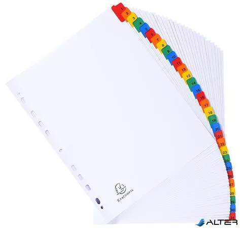 Regiszter, karton, A4+, 1-31, EXACOMPTA, fehér