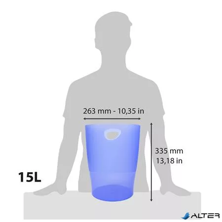 Papírkosár, 15 liter, PP, EXACOMPTA 'Linicolor', jégkék