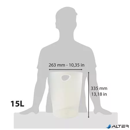 Papírkosár, 15 liter, PP, EXACOMPTA 'Office', matt fehér