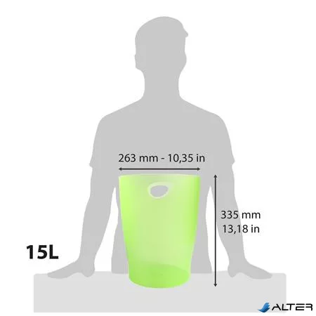 Papírkosár, 15 liter, PP, EXACOMPTA "Linicolor", almazöld