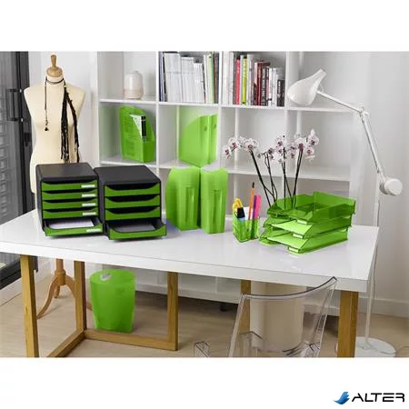 Papírkosár, 15 liter, PP, EXACOMPTA "Linicolor", almazöld