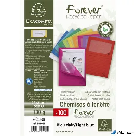 Mappa, ablakos, karton, EXACOMPTA "Forever®", kék
