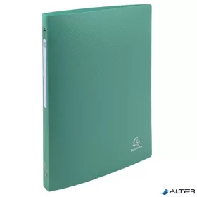   Gyűrűs könyv, 4 gyűrű, 20 mm, A4, PP, címkével, EXACOMPTA, sötétzöld