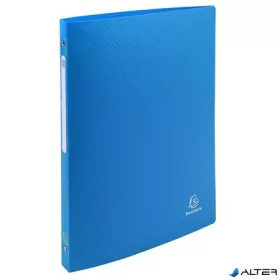   Gyűrűs könyv, 4 gyűrű, 20 mm, A4, PP, címkével, EXACOMPTA, kék