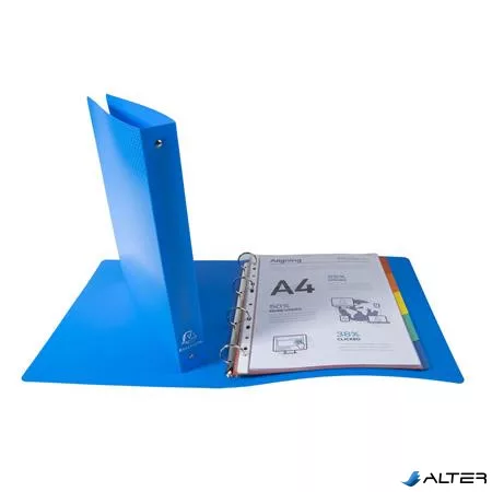 Gyűrűs könyv, 4 gyűrű, 40 mm, A4, PP, EXACOMPTA, világoskék