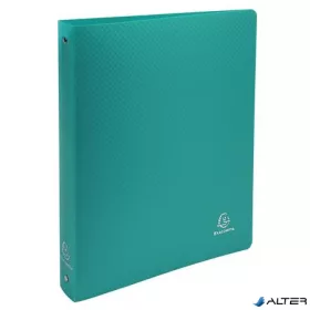   Gyűrűs könyv, 4 gyűrű, 40 mm, A4, PP, EXACOMPTA, sötétzöld