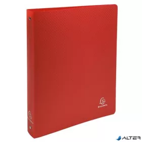 Gyűrűs könyv, 4 gyűrű, 40 mm, A4, PP, EXACOMPTA, piros