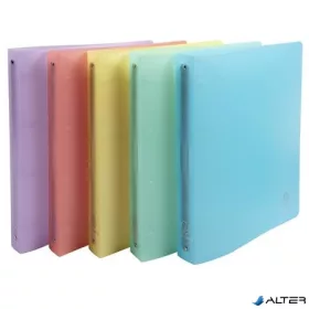   Gyűrűs könyv, 4 gyűrű, 40 mm, A4, PP, EXACOMPTA, vegyes pasztell színek