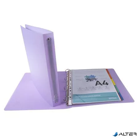 Gyűrűs könyv, 4 gyűrű, 40 mm, A4, PP, EXACOMPTA, pasztell lila