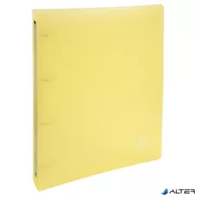   Gyűrűs könyv, 4 gyűrű, 40 mm, A4, PP, EXACOMPTA, pasztell sárga