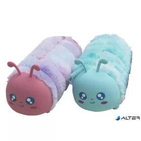   Tolltartó, cipzáras, szőrme-szilikon, EXACOMPTA "Caterpillar", vegyes színek