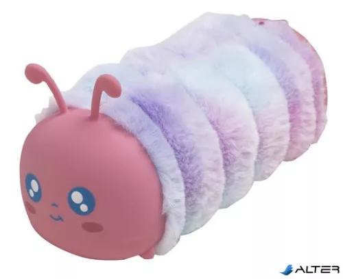 Tolltartó, cipzáras, szőrme-szilikon, EXACOMPTA "Caterpillar", vegyes színek