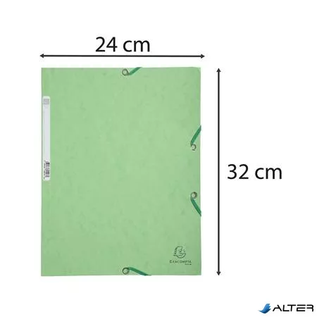 Gumis mappa, prespán, A4, EXACOMPTA, lágy zöld