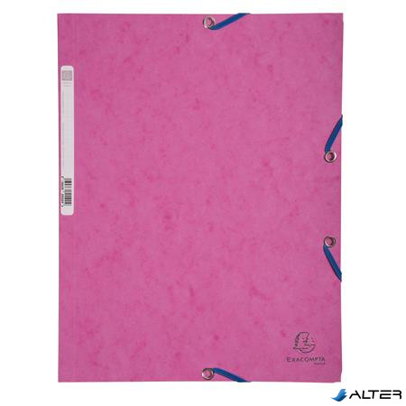 Gumis mappa, prespán, A4, EXACOMPTA, rózsaszín