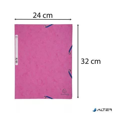 Gumis mappa, prespán, A4, EXACOMPTA, rózsaszín