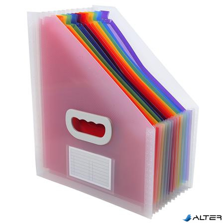 Harmonika iratpapucs, 265x325 mm, PP, 12 rekeszes, EXACOMPTA, színes