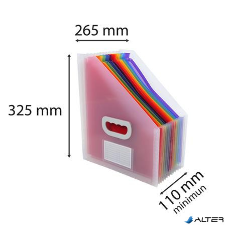 Harmonika iratpapucs, 265x325 mm, PP, 12 rekeszes, EXACOMPTA, színes