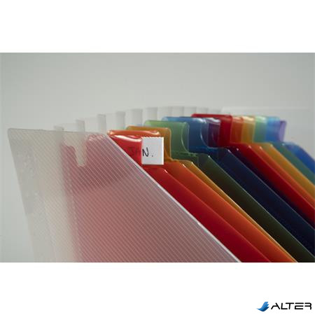 Harmonika iratpapucs, 265x325 mm, PP, 12 rekeszes, EXACOMPTA, színes