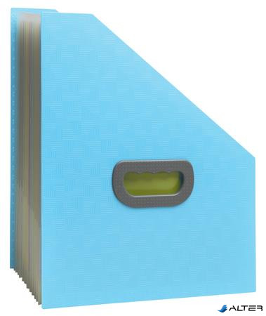 Harmonika iratpapucs, 265x325 mm, PP, 12 rekeszes, EXACOMPTA 'Pop'NCo', ciánkék