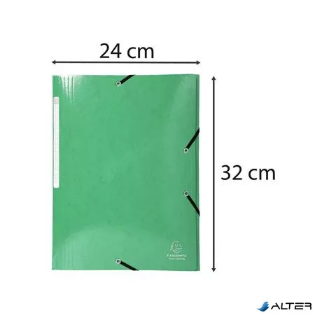 Gumis, mappa, karton, A4, EXACOMPTA "Iderama", sötét zöld