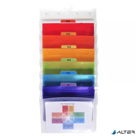 Irattároló, PP, 6 rekeszes, fali, EXACOMPTA