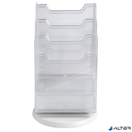 Katalógustartó, asztali, A4, álló, 6 rekeszes, EXACOMPTA, áttetsző