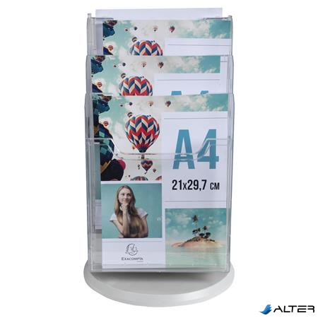 Katalógustartó, asztali, A4, álló, 6 rekeszes, EXACOMPTA, áttetsző
