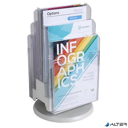 Katalógustartó, asztali, A4, álló, 6 rekeszes, EXACOMPTA, áttetsző