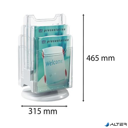 Katalógustartó, asztali, A4, álló, 6 rekeszes, EXACOMPTA, áttetsző