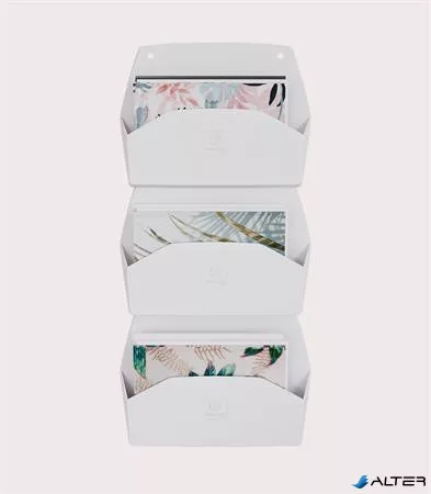 Fali rendszerező, 1 rekeszes, fekvő, 38,2x28,9x7,2 cm, EXACOMPTA "Autentik", fehér