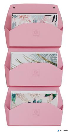 Fali rendszerező, 1 rekeszes, fekvő, 38,2x28,9x7,2 cm, EXACOMPTA 'Autentik', rózsaszín