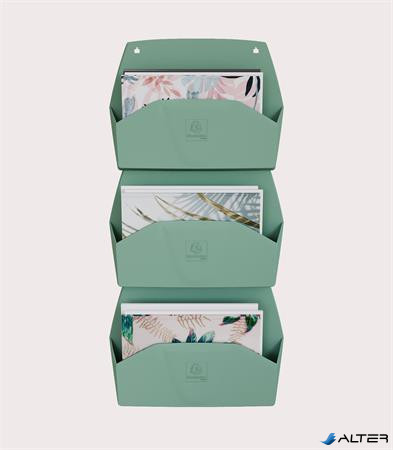 Fali rendszerező, 1 rekeszes, fekvő, 38,2x28,9x7,2 cm, EXACOMPTA "Autentik", zsályazöld