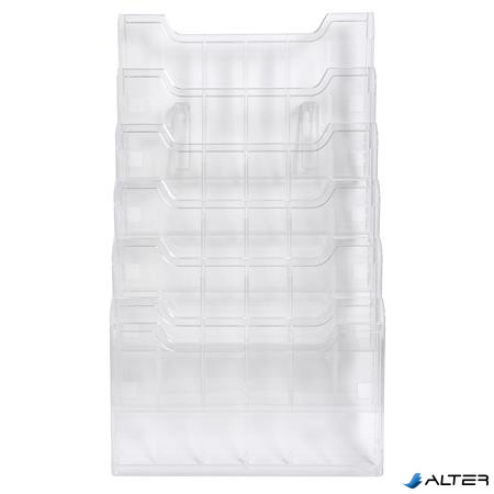 Katalógustartó, fali, A4, fekvő, 6 rekeszes, EXACOMPTA "Office", áttetsző